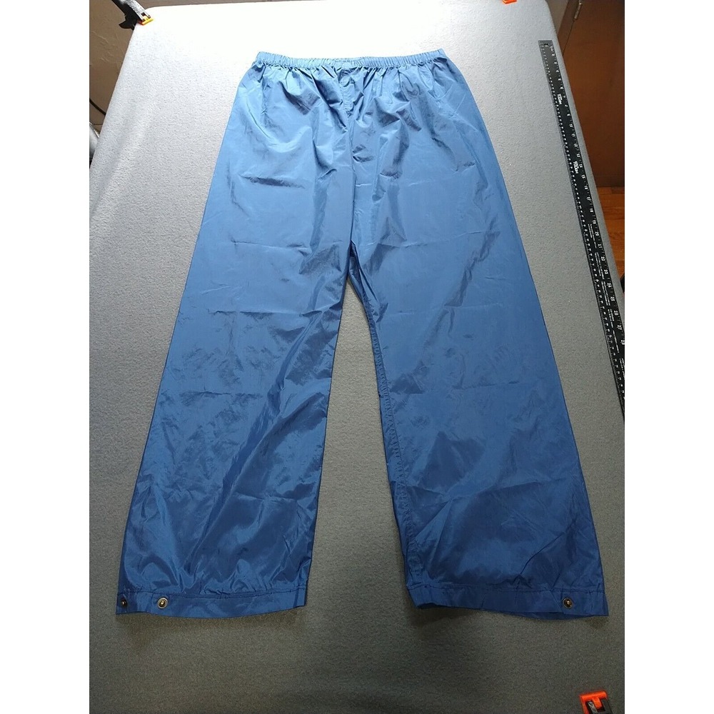 Cabela's Rain Pants Men L Reg Navy Nylon Drawstring Windbreaker Hunting Fishing